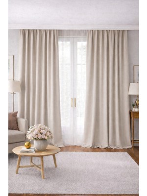 Vi Home Lüks 1.sınıf Elegance Series Karartma Blackout Tek Kanat Özel Dikim Kalın Pilesiz Fon Perde