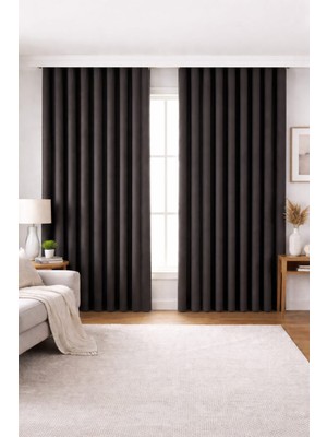 Vi Home Lüks 1.sınıf Elegance  Karartma Blackout Tek Kanat Özel Dikim Kalın Pilesiz Fon Perde