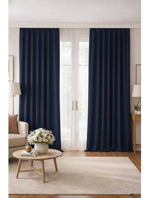 Vi Home Lüks 1.sınıf Elegance Series Karartma Blackout Tek Kanat Özel Dikim Kalın Pilesiz Fon Perde