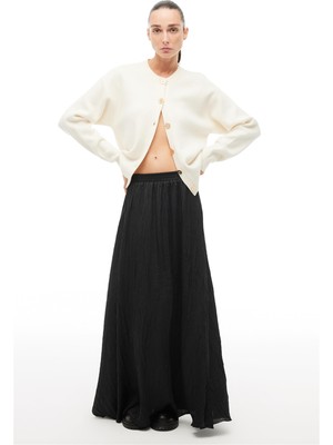 Perspective Siyah Slim Fit Midi Etek