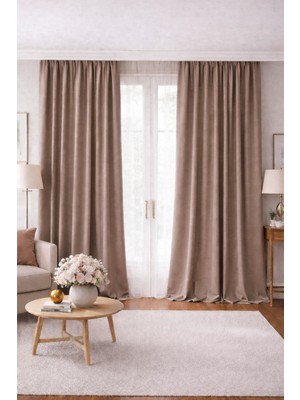 Vi Home Lüks 1.sınıf Elegance Series Karartma Blackout Tek Kanat Özel Dikim Kalın Pilesiz Fon Perde