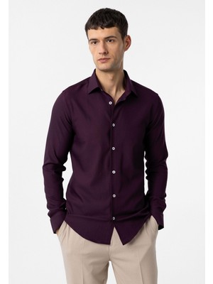 Antioch Mürdüm Slim Fit Erkek Gömlek
