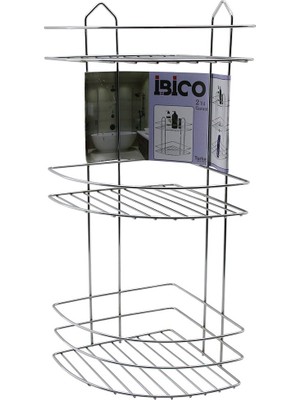 Tkç 3 Katlı - Üçgen   Krom   Metal  Banyo Köşelik - Duşkabin Raf (5492)