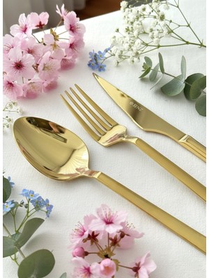 SENZ 84 Parça Gold Çatal Kaşık Bıçak Seti