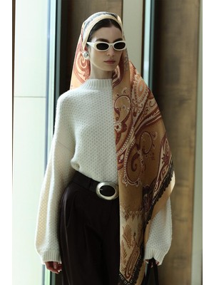 Jolamier Bej Bloom Paisley Yün Ipek Şal