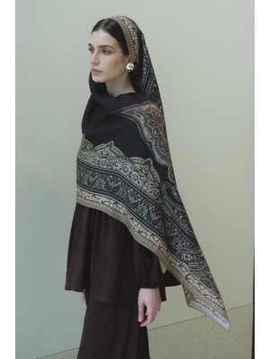 Jolamier Çikolata Kahve Valeris Yün Ipek Şal