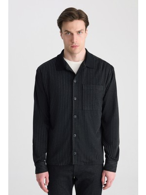 Twn Relaxed Siyah Örme Gömlek Ceket 5EC040011053M