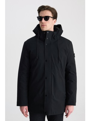 D'S Damat Ds Damat Regular Fit Siyah Düz Mont