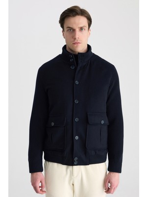 D'S Damat Ds Damat Regular Fit Lacivert Düz Mont 5HC071221032M