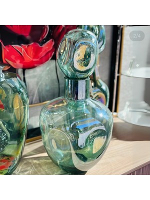 Zepce Design Yeşil Lüster Kapaklı Vazo