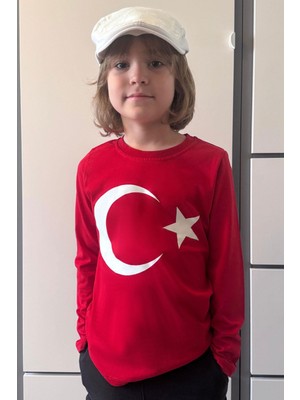 Breeze Erkek Çocuk Türk Bayraklı Body 8-14 Yaş, Kırmızı