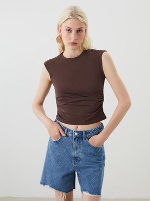 Lc Waikiki Yeni Sezon Bisiklet Yaka Büzgülü Bluz