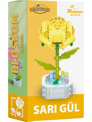 Dostoys Yapı Taşı Serisi Çiçek Yapım Seti Sarı Gül
