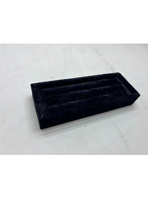 Megass Dekor Süet Kumaş Siyah Renk 18 / 7 cm Rulo Çekmece Içi Yüzük Standı