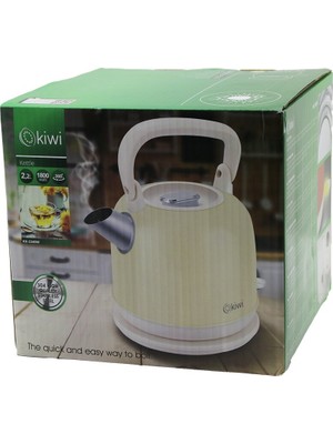 Tkç Kiwi KK-3340W Krem Nostalji Demlik Modelçelik Kettle Su Isıtıcı 2.2LT1800W Paslanmaz Çel