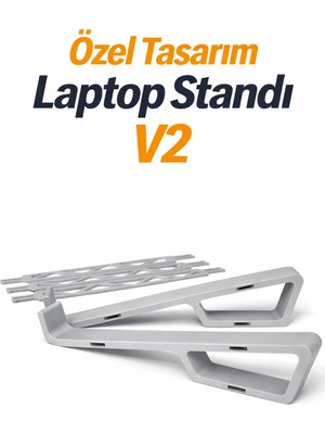 Yapı3D Özel Tasarım Laptop Standı V2 | Ergonomik Ayarlanabilir Laptop Yükseltici | Havalandırmalı Masaüstü Laptop Standı