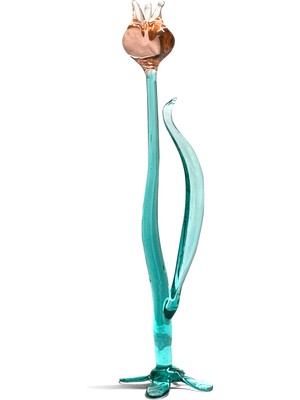 Lale Pembe Renk Cam Sanatı El Yapımı