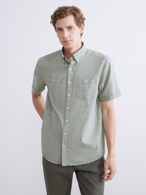 Lc Waikiki Yeni Sezon Regular Fit Kısa Kollu Poplin Erkek Gömlek