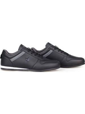 Kajila Erkek Siyah Beyaz Düz Tabanlı Günlük Spor Ayakkabı - Rahat, Şık Sneaker