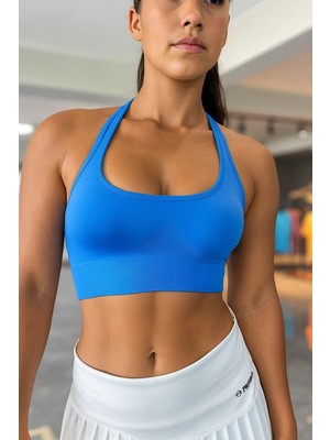 Exalted Halter Yaka Spor Bra - Canlı Mavi