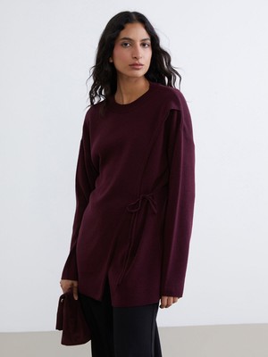 Lc Waikiki Yeni Sezon Bisiklet Yaka Bağlama Detaylı Kadın Triko Tunik