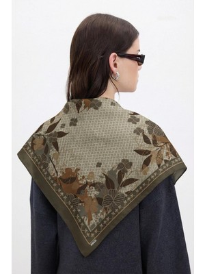 Hawwa Hasır Yaprak Desenli Bandana Fular