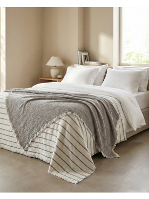 Orbit %100 Pamuk Saf Müslin Örtü (230X250) | Yumuşak Dokulu 4 Mevsim Pike & Koltuk Şalı