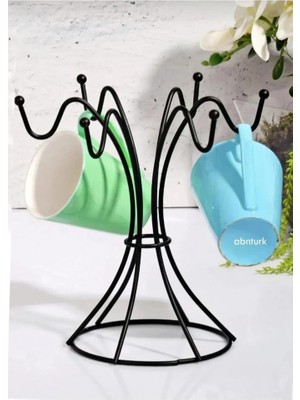 abnturk Süper Kaliteli Estetik Siyah Salkım Şekilli Kupa Bardak Bulaşık Askısı Mutfak ve Masaüstü