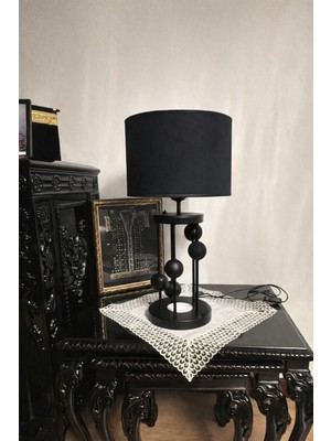 Arcturus Silindir Siyah&siyah Abajur Siyah Başlık