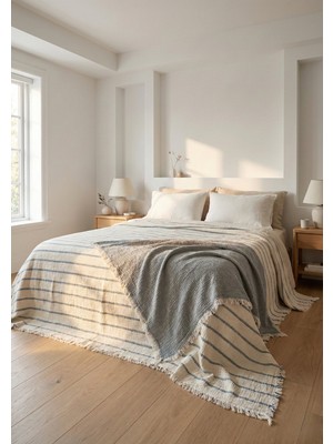 Orbit %100 Pamuk Saf Müslin Örtü (230X250) | Yumuşak Dokulu 4 Mevsim Pike & Koltuk Şalı