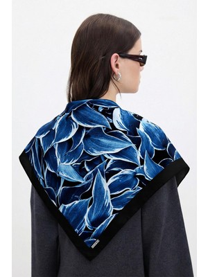 Hawwa Derin Mavi Desenli Bandana Fular