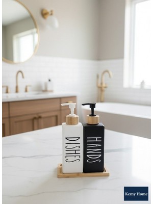 Doğal Bambu & Cam 2’li Sabunluk – Minimal Dishes & Hand Tasarımı