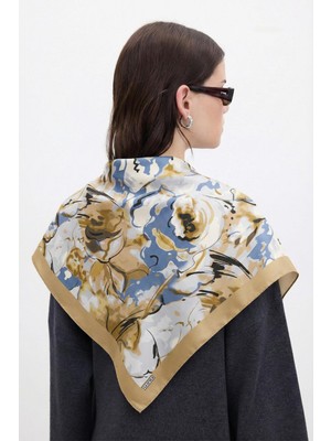 Hawwa Altın Fırça Desenli Bandana Fular