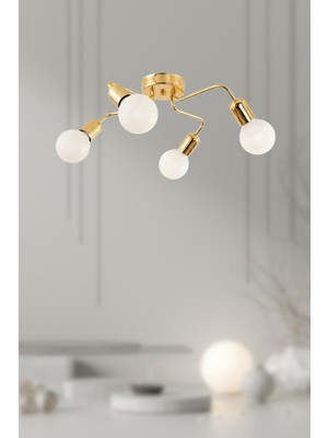 Ronisu Aydınlatma Urmora 4’lü Cam Küre Modern Avize – Salon & Oturma Odası Avizesi