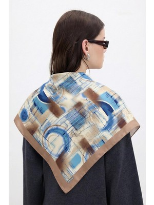 Hawwa Mavi Katman Desenli Bandana Fular