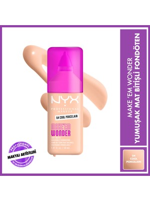 NYX Professional Makeup Make’ Em Wonder Yumuşak Mat Bitişli Fondöten 04 - Cool Porcelaın