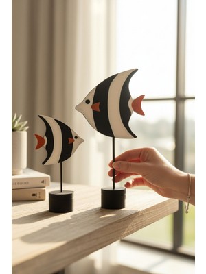 Ecolia Store Modern Balık Figürlü Dekoratif Obje Seti (2’li) | Masa & Raf Aksesuarı | Minimal Ev Dekoru