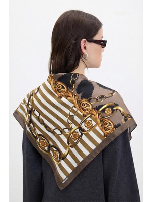 Hawwa Hüküm Gold Desenli Bandana Fular
