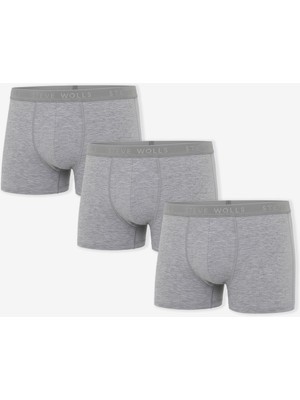 Steve Wolls Erkek Gri 3’Lü Likralı Boxer - 24101