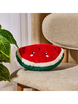 Evidea Soft Karpuz Figürlü Yastık - Kırmızı - 30X18 cm