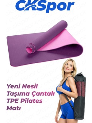 Slipt 6 mm Tpe Kaymaz Pilates Yoga Matı 180X60 cm Taşıma Çantalı Profesyonel Spor Matı – Özel Seri