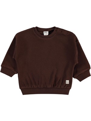 Civil Baby Cute Tiger Etiketli 6-18 Ay Sweatshirt - Kahverengi