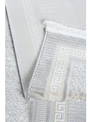 Estiva Home Açık Gri Bambu Dokulu Modern Salon Halısı 4–6m² |  Tabanlı & Antialerjik