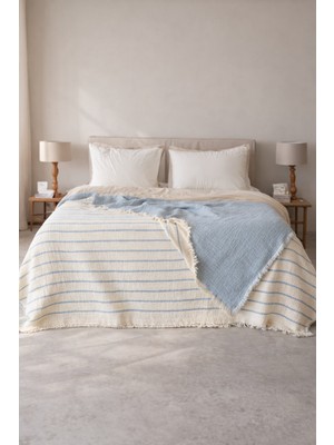 Orbit %100 Pamuk Saf Müslin Örtü (230X250) | Yumuşak Dokulu 4 Mevsim Pike & Koltuk Şalı