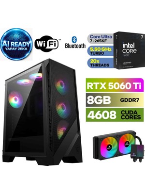 MSI Şafak-Gaming Pc | Yapay Zeka Destekli |ıntel Core Ultra 7 265KF | Rtx 5060Tİ 8gb | 64GB Ddr5 Ram | H810 Anakart | 1tb Nvme 5000 4000 | 240MM Sıvı Soğutma