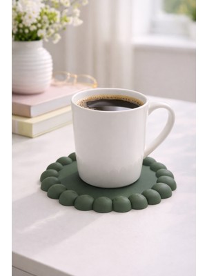 Bubble Desenli Bardak Altlığı - Zeytin Yeşili