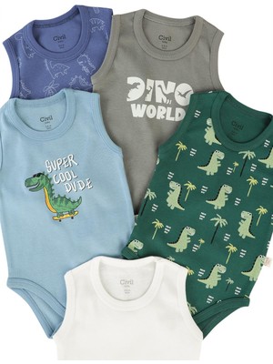 Civil Baby Dinazor Empirmeli 5 Li 0-36 Ay Çıtçıtlı Badi - Yeşil 12-18 Ay