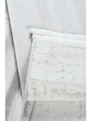 Estiva Home Açık Gri 4–6 M² Bambu Dokulu Premium Salon Halısı |  Taban Antialerjik Toz Tutmaz