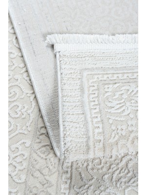 Estiva Home Krem Beyaz 4–6 M² Bambu Dokulu Modern Salon Halısı |  Antialerjik Toz Tutmaz