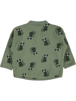 Civil Baby Cute Tiger Baskılı 6-18 Ay Sweatshirt - Haki 12-18 Ay